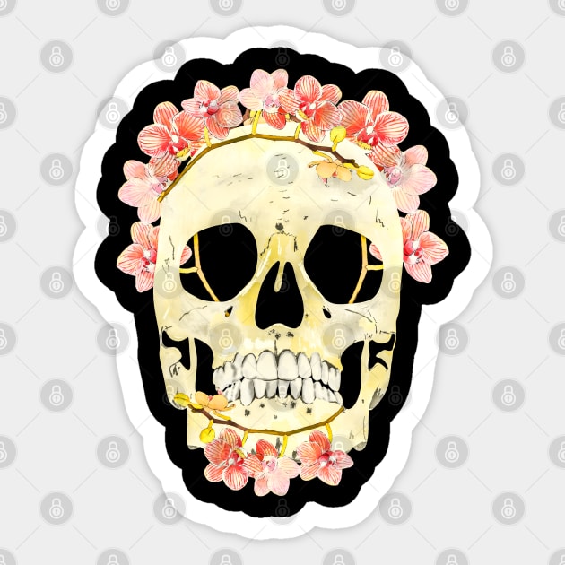 Floral skull Sticker by Mimie20